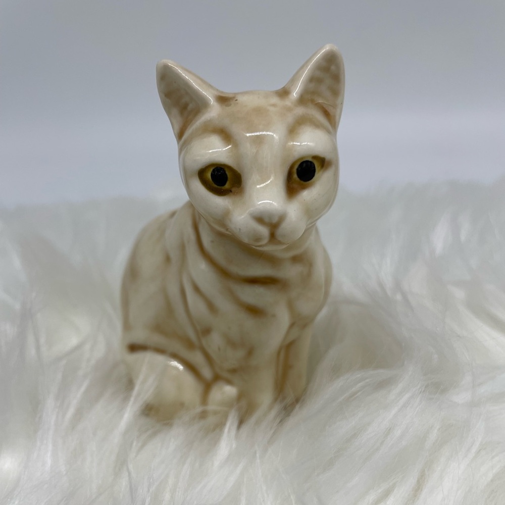 Norleans Siamese Cat Figurine Japan Art Pottery Egyptian Kitty Vintage 4" Tall
